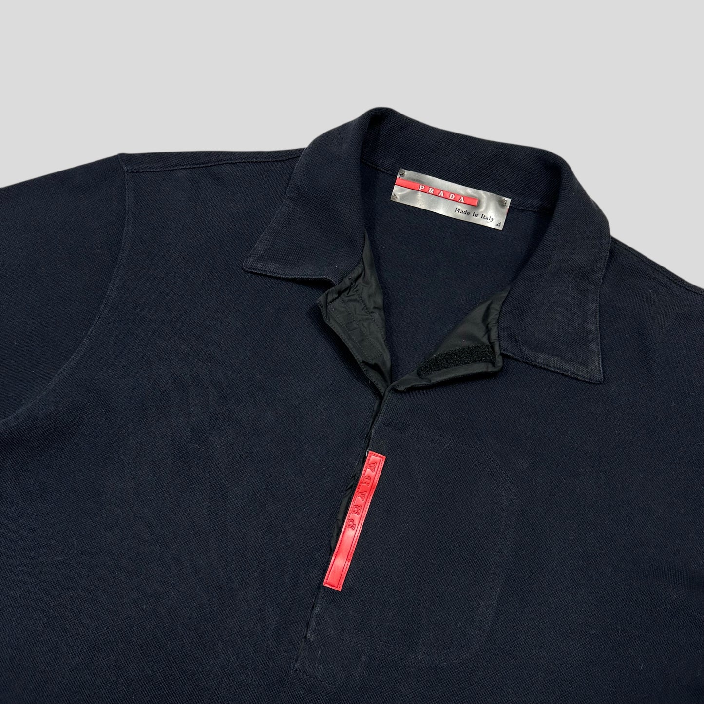 Prada Sport 1998 Vertical Logo Stash Pocket Polo Shirt - M/L