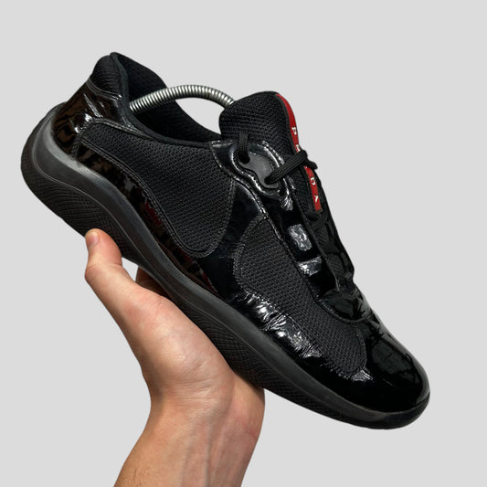 Prada Americas Cups Patent Leather Triple Black - UK9