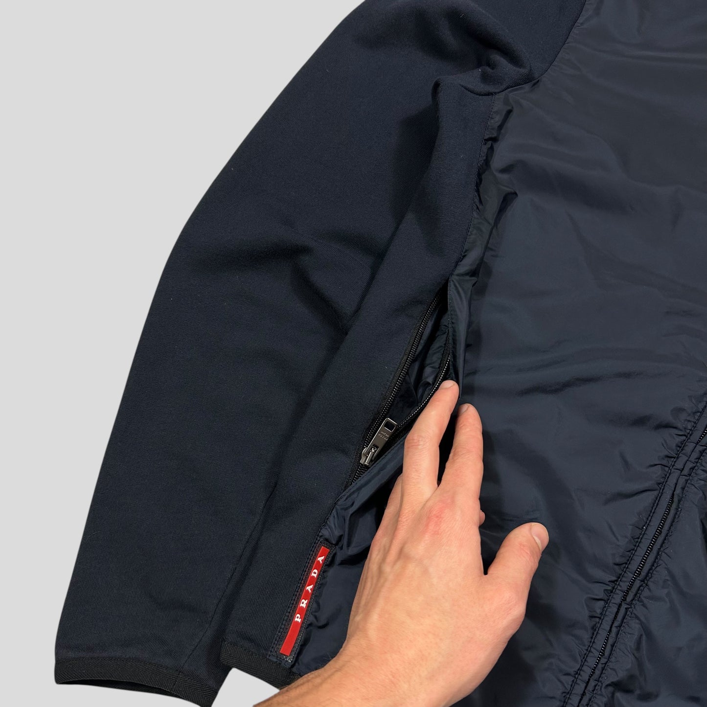 Prada 2016 Red Tab Nylon Panelled Track Jacket - M