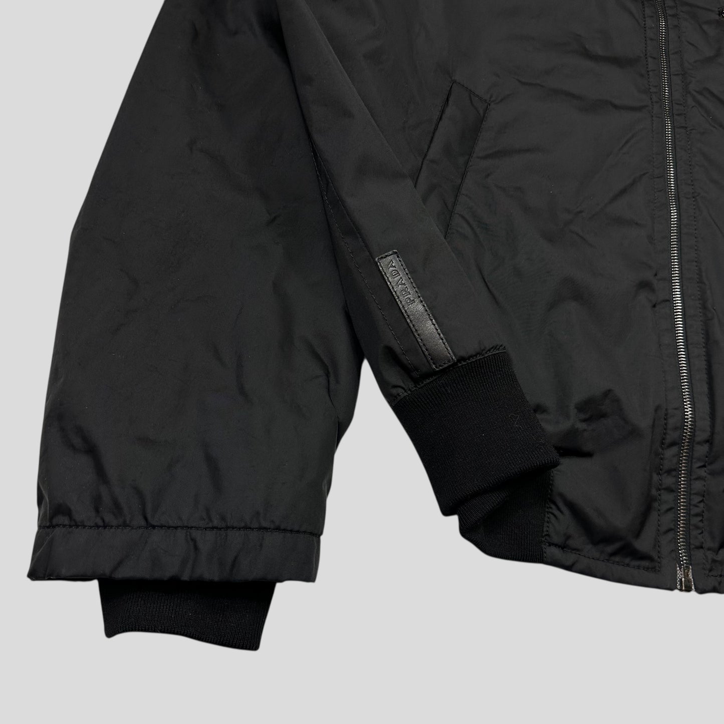 Prada Sport 2006 Shearling & Leather Nylon Canvas Flight Jacket - IT56 (L/XL)