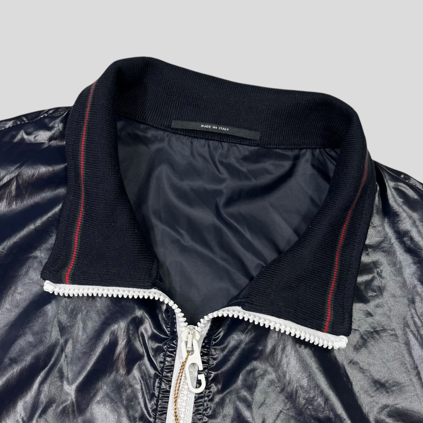 Gucci 2008 Gloss Nylon Prismatic Web Stripe Jacket - IT48 (M)