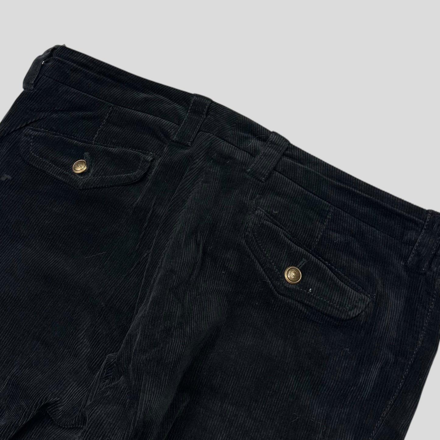 Gucci by Tom Ford 2004 Corduroy Laced Riding Logo Trousers - UK10