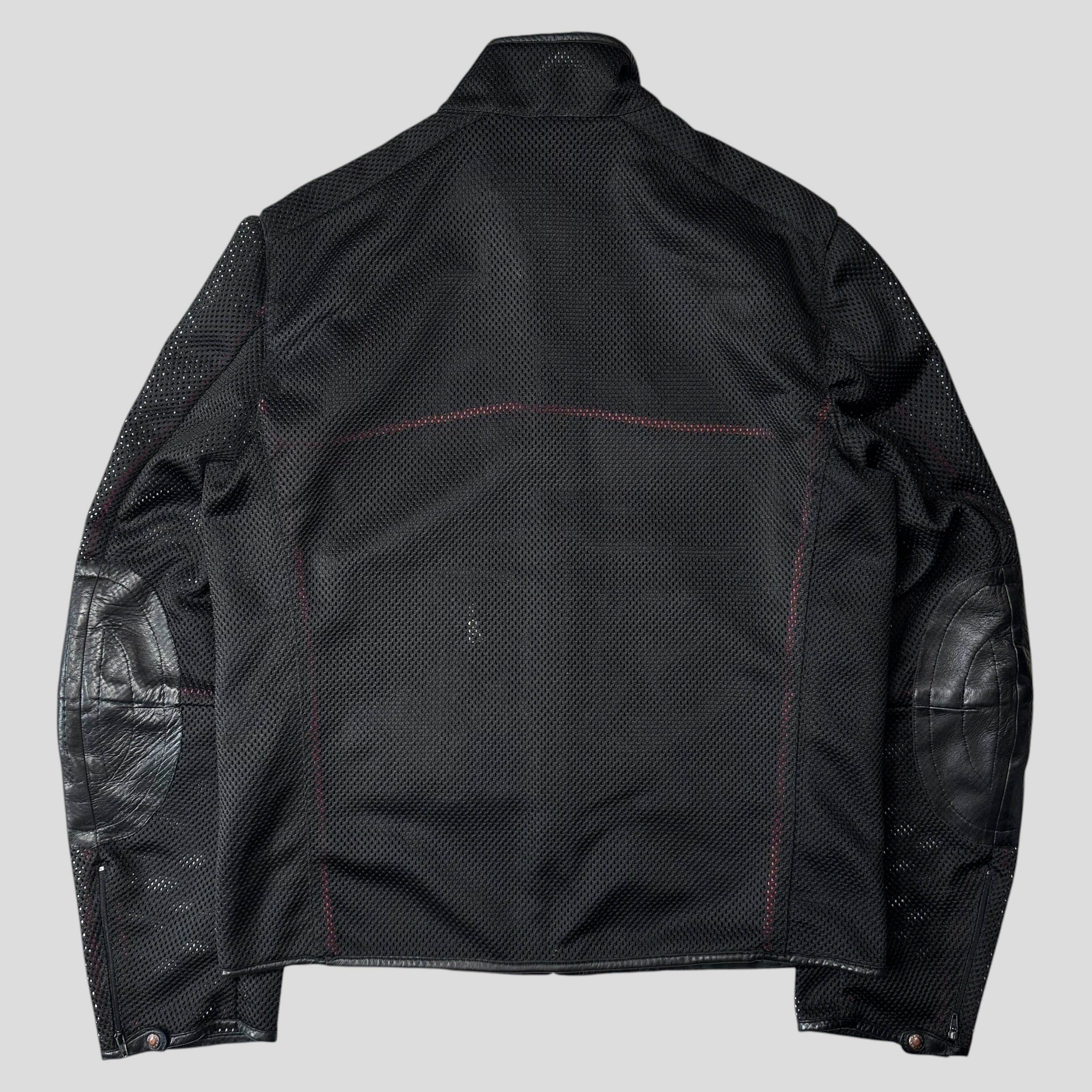 Prada Sport SS00 SAMPLE Mesh + Leather Moto Jacket - IT54 – Warmwaves