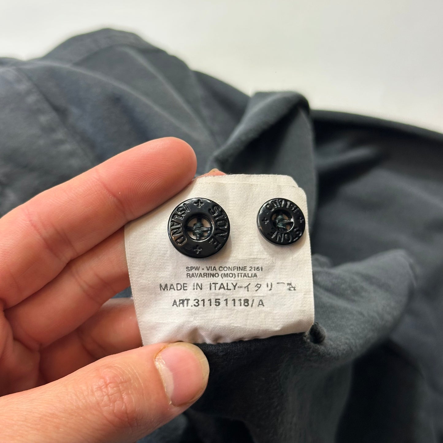 Stone Island 1999 Heavy Cotton Spellout Carpenter Shirt - M (L)