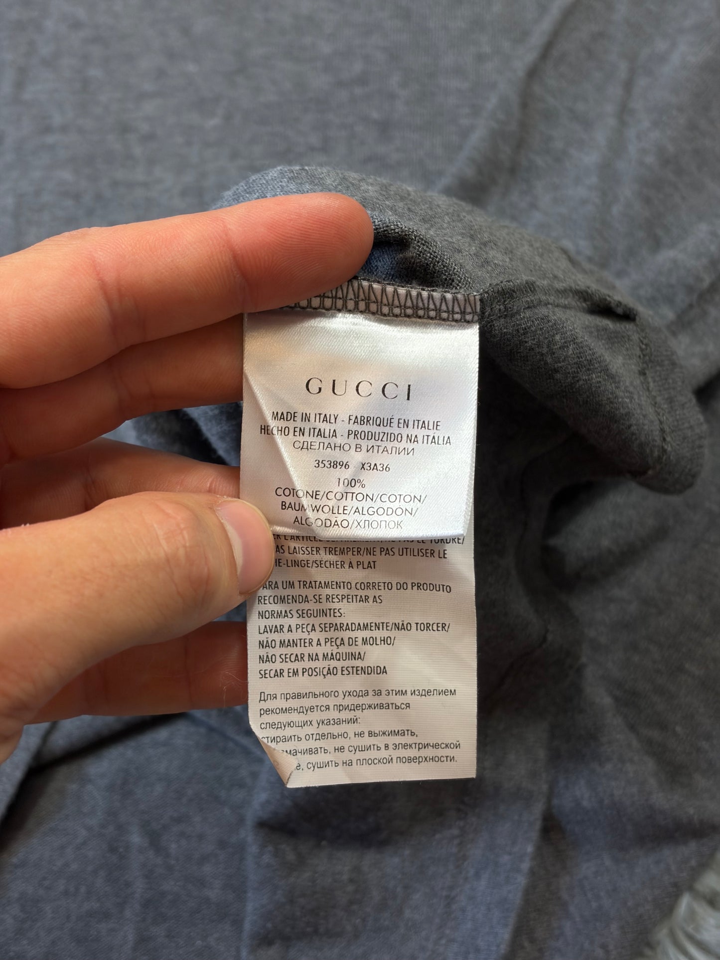 Gucci 2010s Web Stripe Grey T-shirt - L