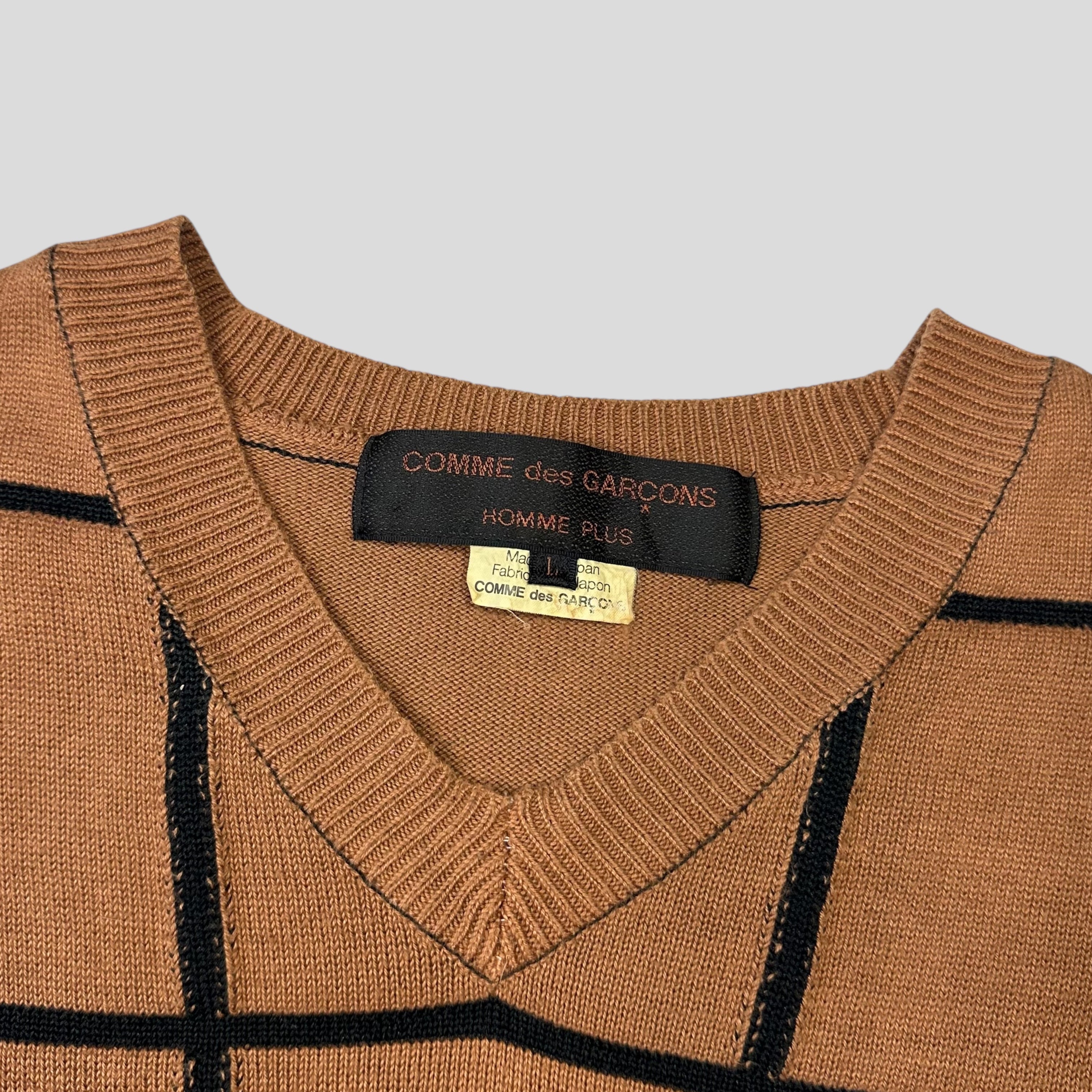 Comme Des Garçons Homme Plus 2002 Reconstructed Grid Knit - L (M