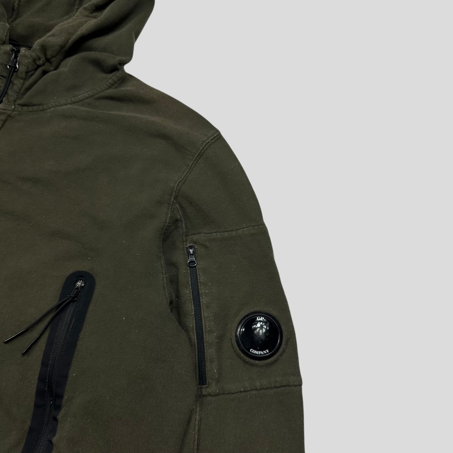 CP Company Big Pocket Zip-up Khaki Lens Hoodie - XL