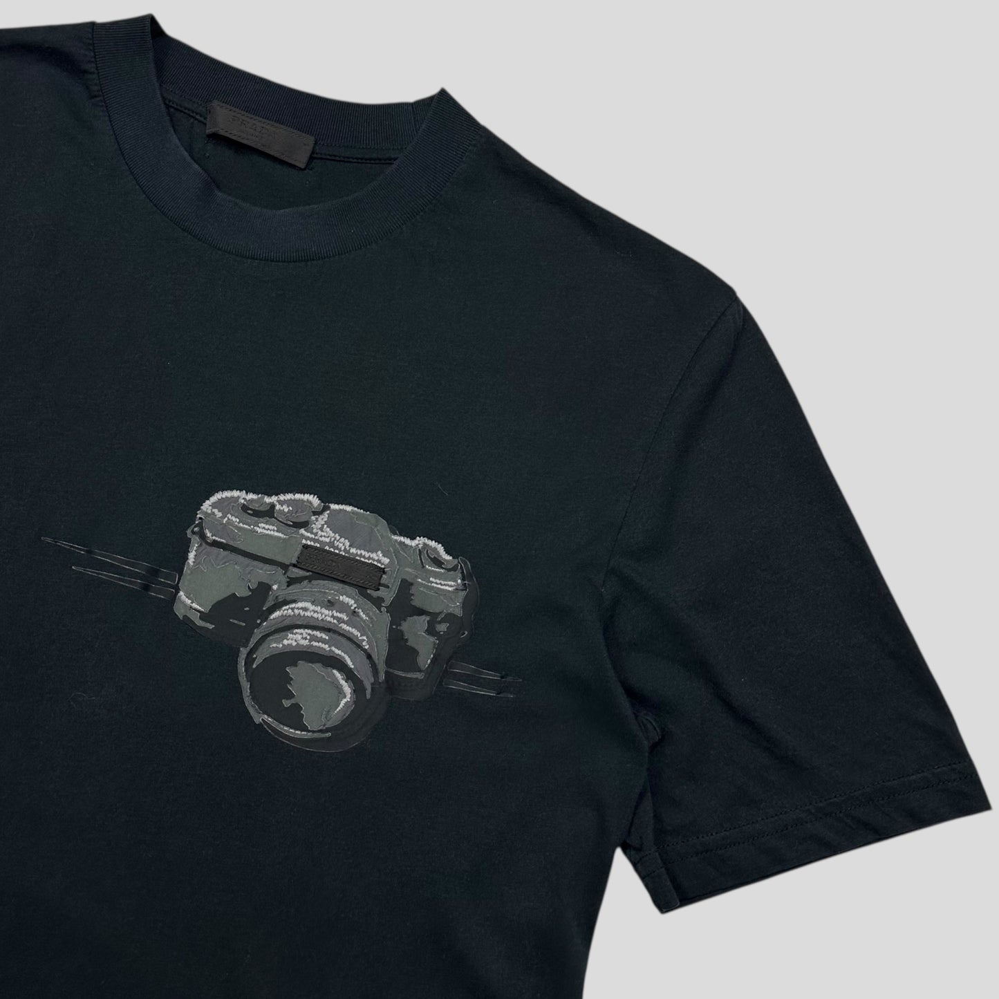 Prada 2013 Camera Appliqué Logo T-shirt - S