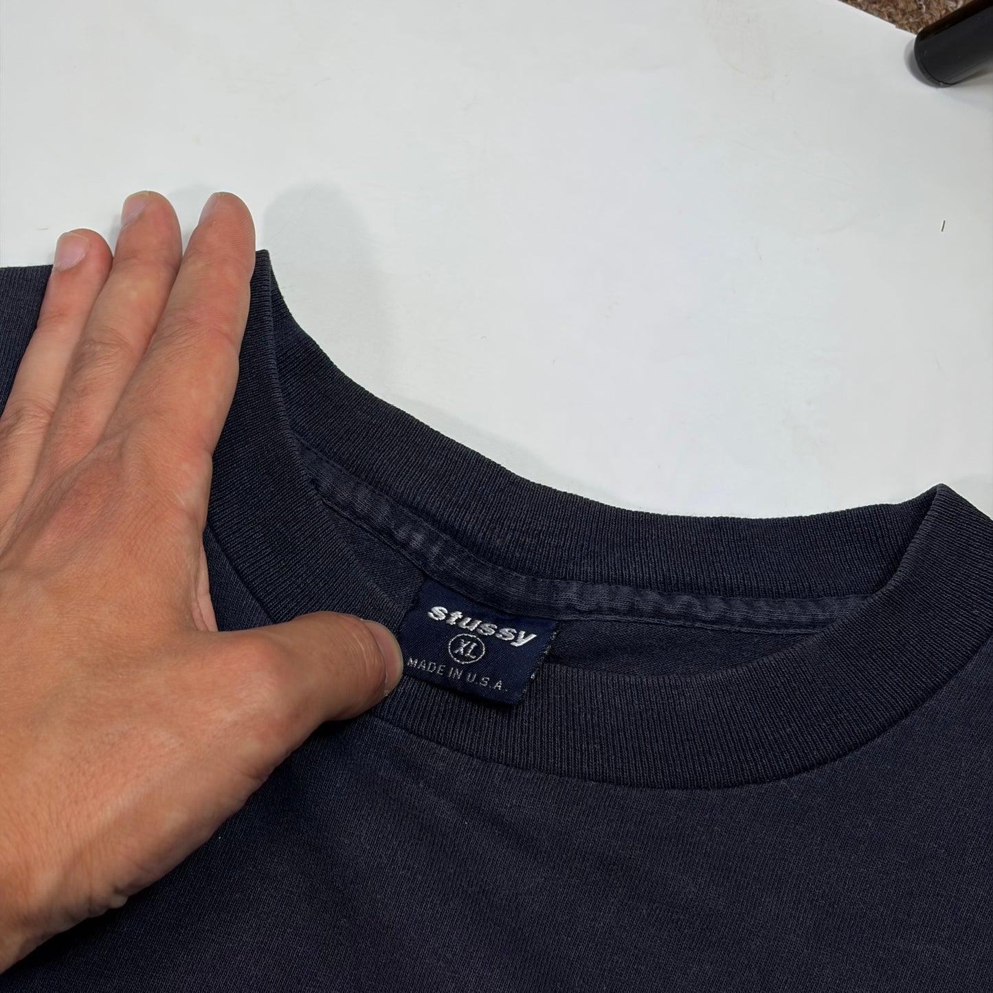 Stussy 1998 Big S Double Sky Logo  T-shirt - XL