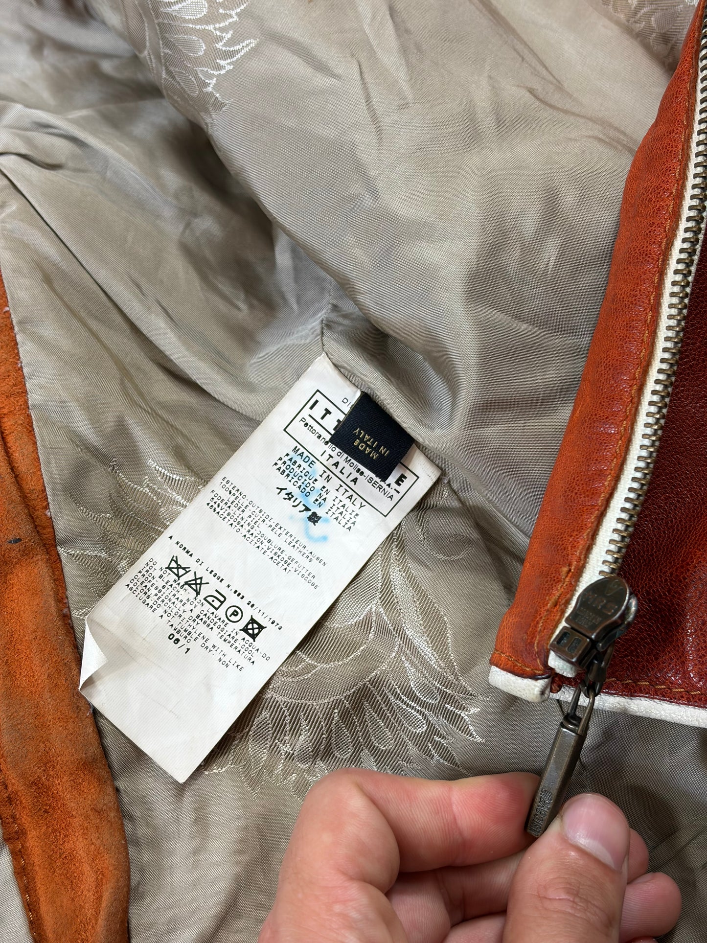 Just Cavalli 2005 Leather Panelled Moto Racer Jacket - M