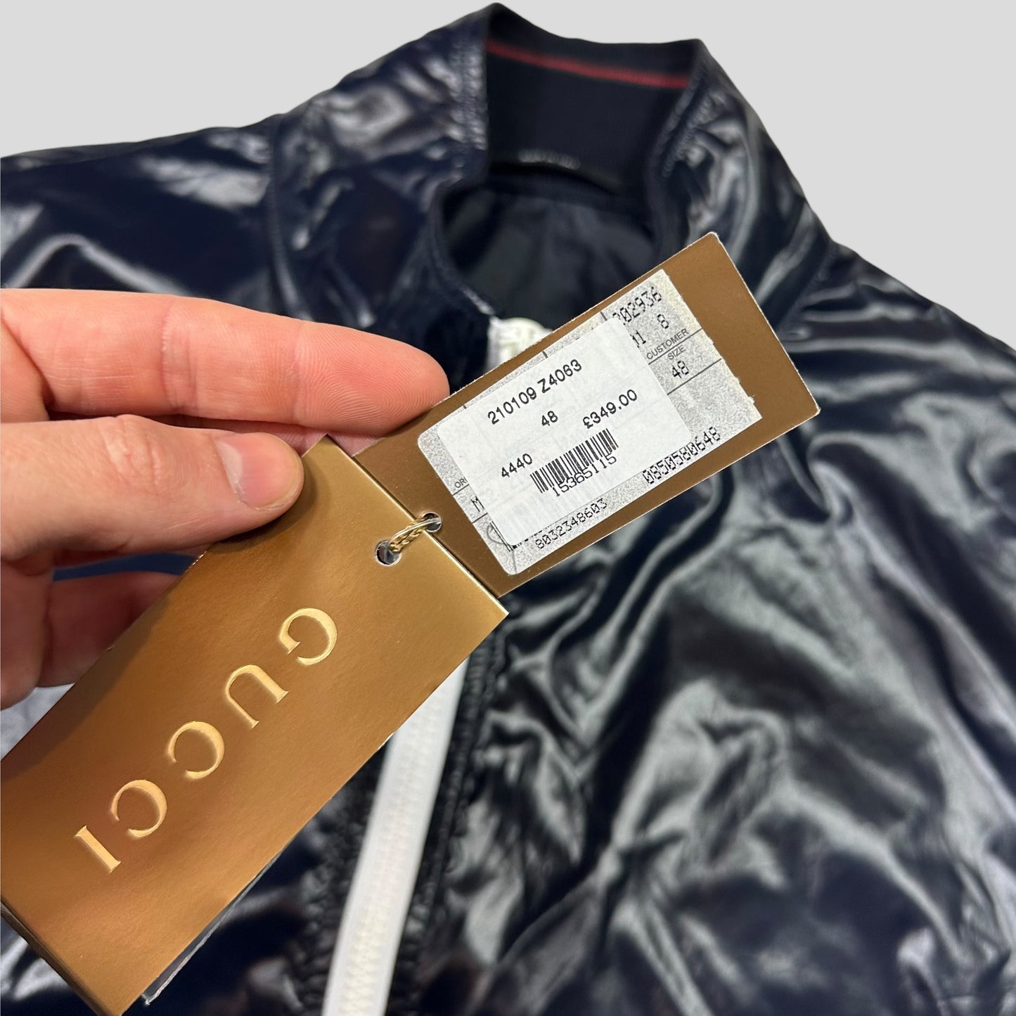 Gucci 2008 Gloss Nylon Prismatic Web Stripe Jacket - IT48 (M)