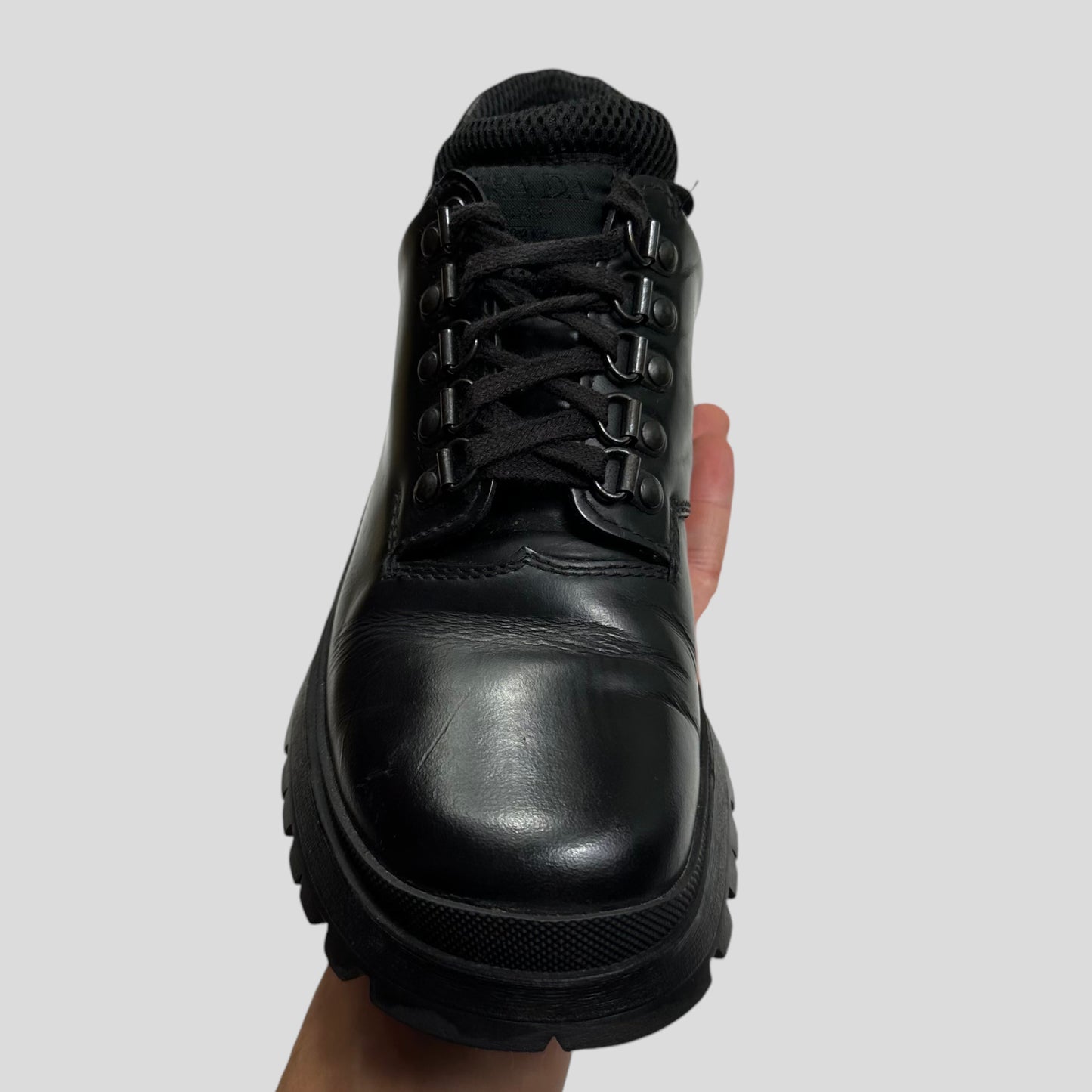 Prada Milano 1999 Vibram Sole Leather Combat Boots - 36.5 (UK4.5/5)