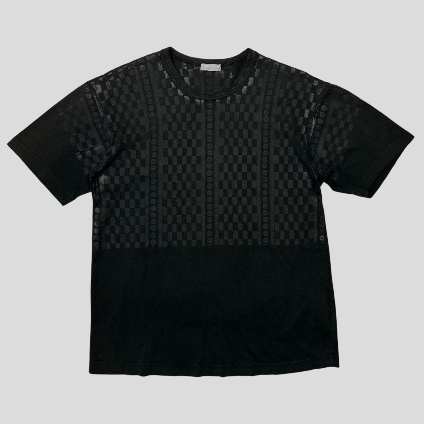 Comme Des Garçons Homme 00’s Overlay Tonal Graphic Print T-shirt - M
