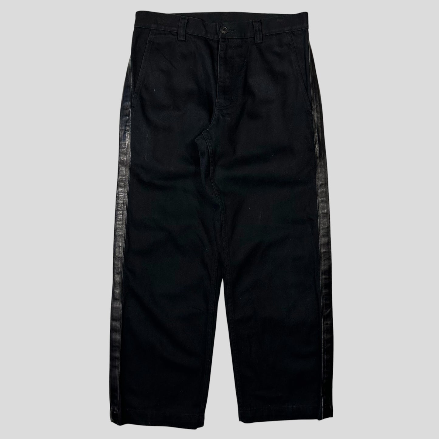 Comme Des Garçons Homme 2007 Leather Stripe Detail Jeans - S/M