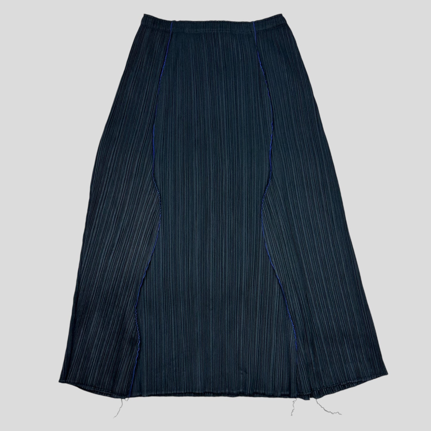 Issey Miyake Pleats Please 00’s Grey and Blue Pleated Skirt - 4