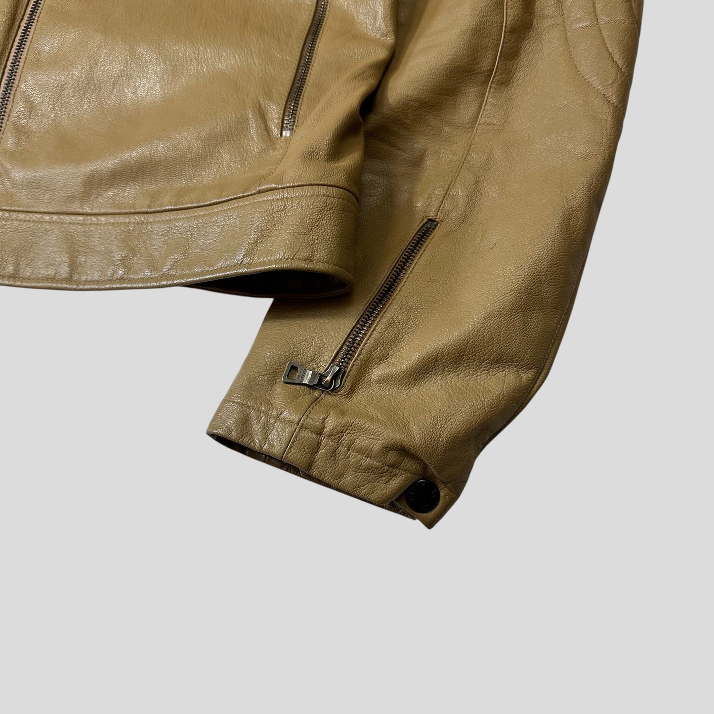 Prada SS00 Leather Articulated Elbow Detailed Moto Jacket - IT50