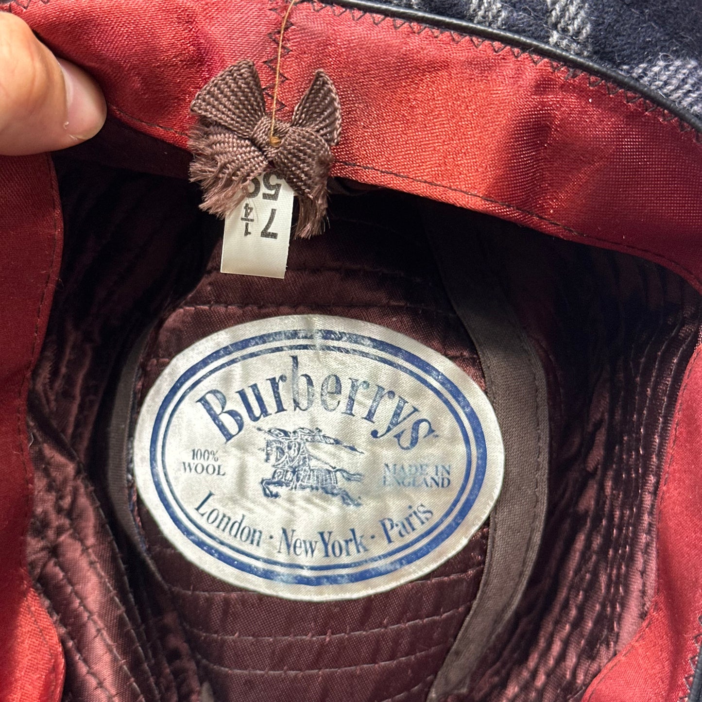 Burberrys 1980’s Nova Check Trilby Wool Bucket Hat - M/L