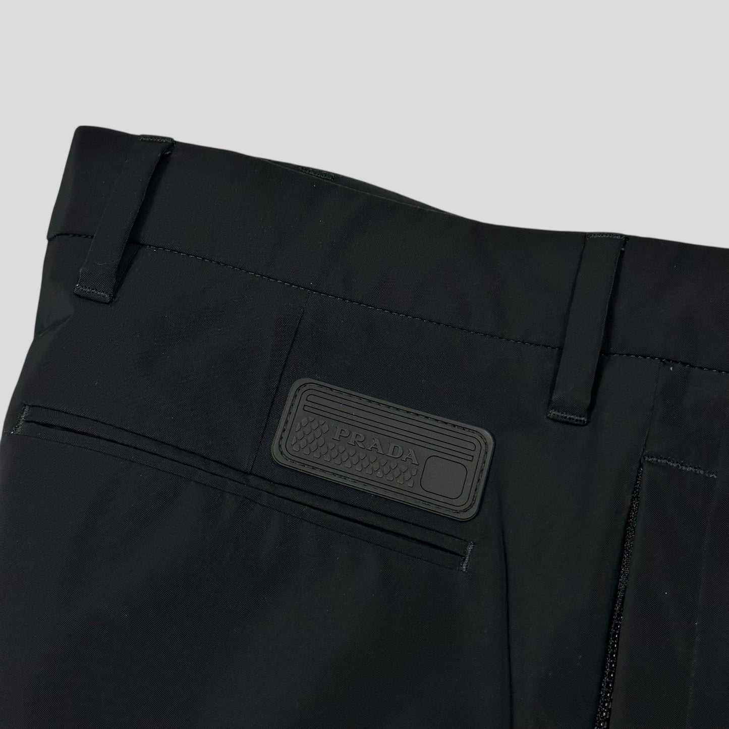 Prada 2017 Rubberised Race Logo Strap Gabardine Nylon Trousers - IT50 (L)