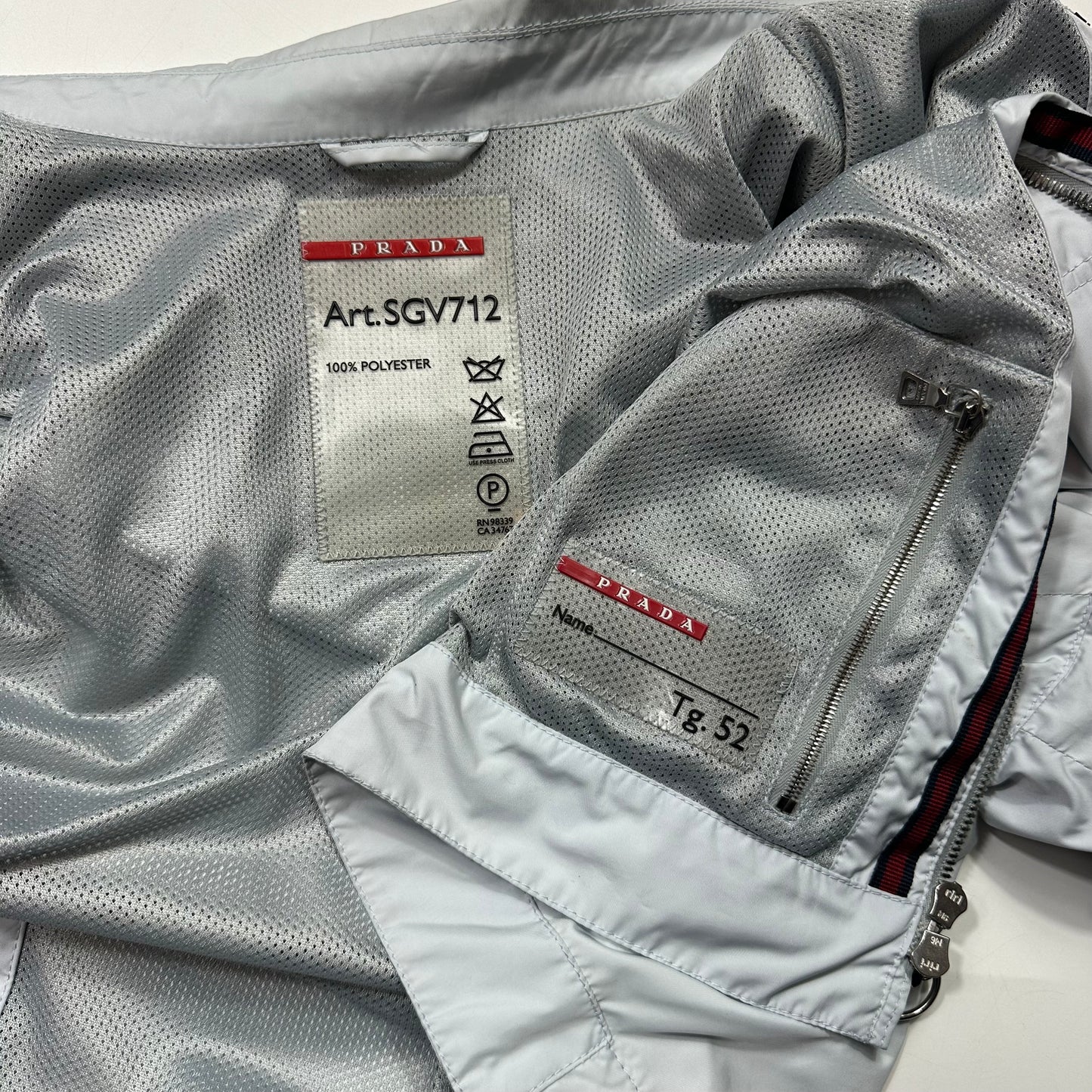 Prada Sport 00’s Ice Blue Stash Pocket Soft Nylon Work Jacket - IT52 (L)