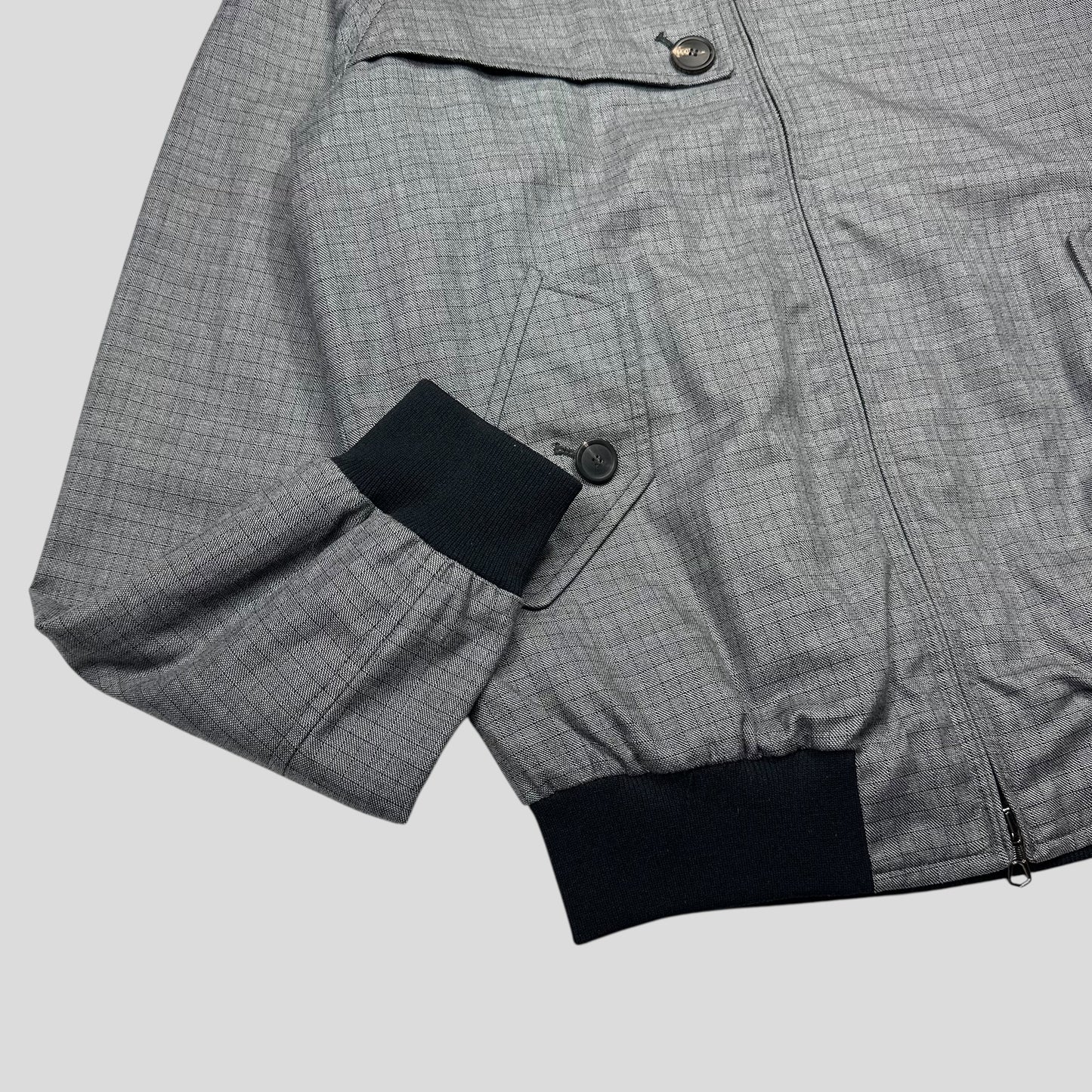 Hardy Amies AW07 Ripstop Grid Asymmetrical Harrington Jacket - M