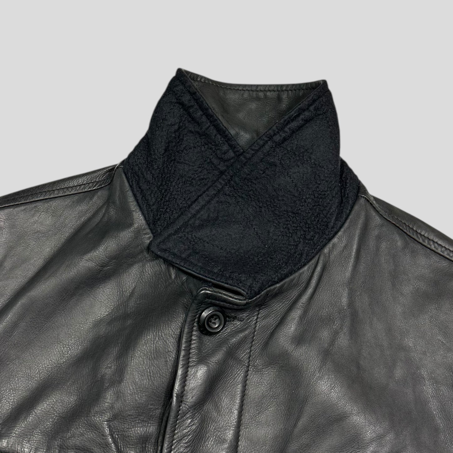 Iceberg 90’s Wool Lined Leather Harrington Work Jacket - L