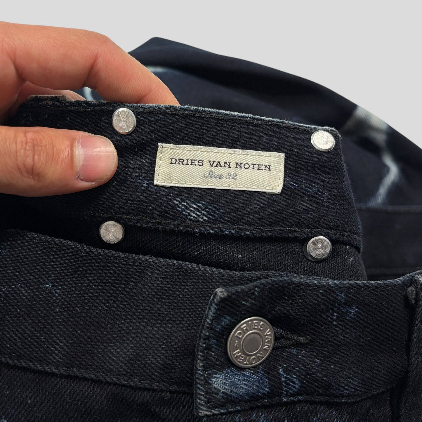 Dries Van Noten SS23 Pine Bleached Sublimation Baggy Jeans - 32-34