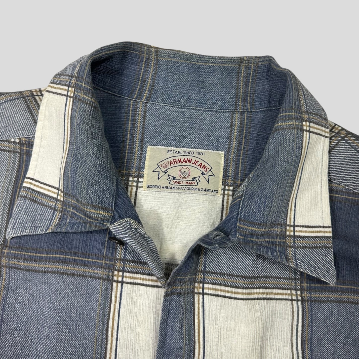 Armani Jeans 90’s Checkered Heavy Cotton Flanell Shirt - XL