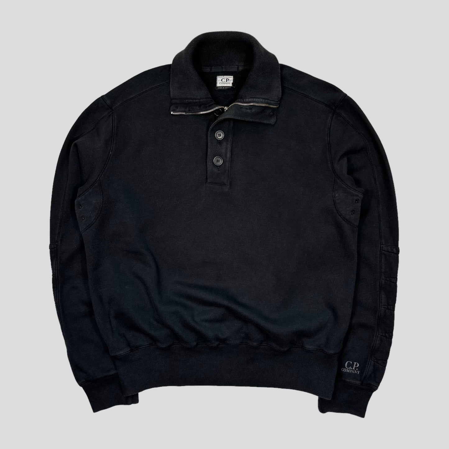 CP Company AW08 Heavyweight Cotton 1/4 Logo Pullover - L