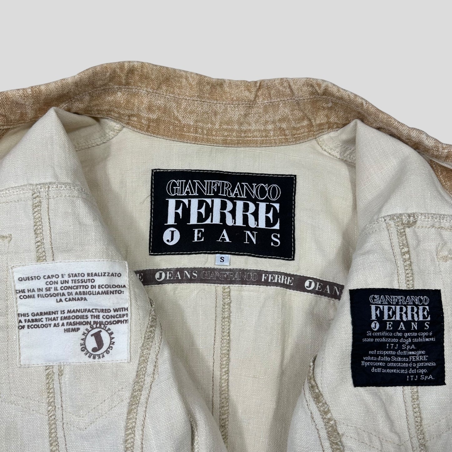 Gianfranco Ferre 90’s Sublimation Acid Wash Hemp Jacket - XS/S