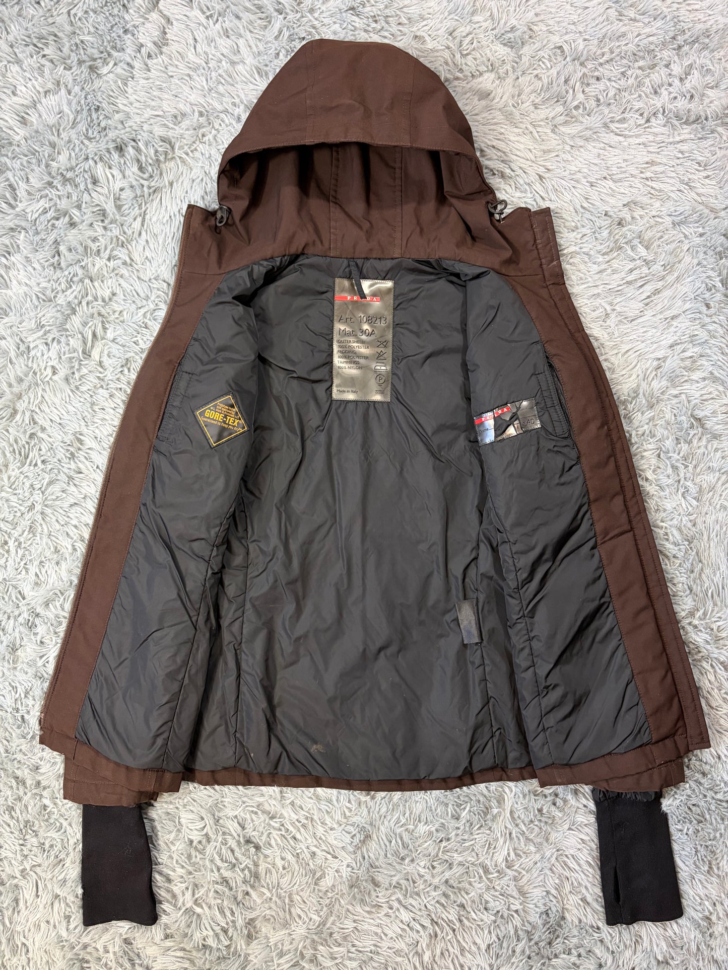 Prada Sport AW00 Goretex Gloved Brown Multipocket Jacket - IT40