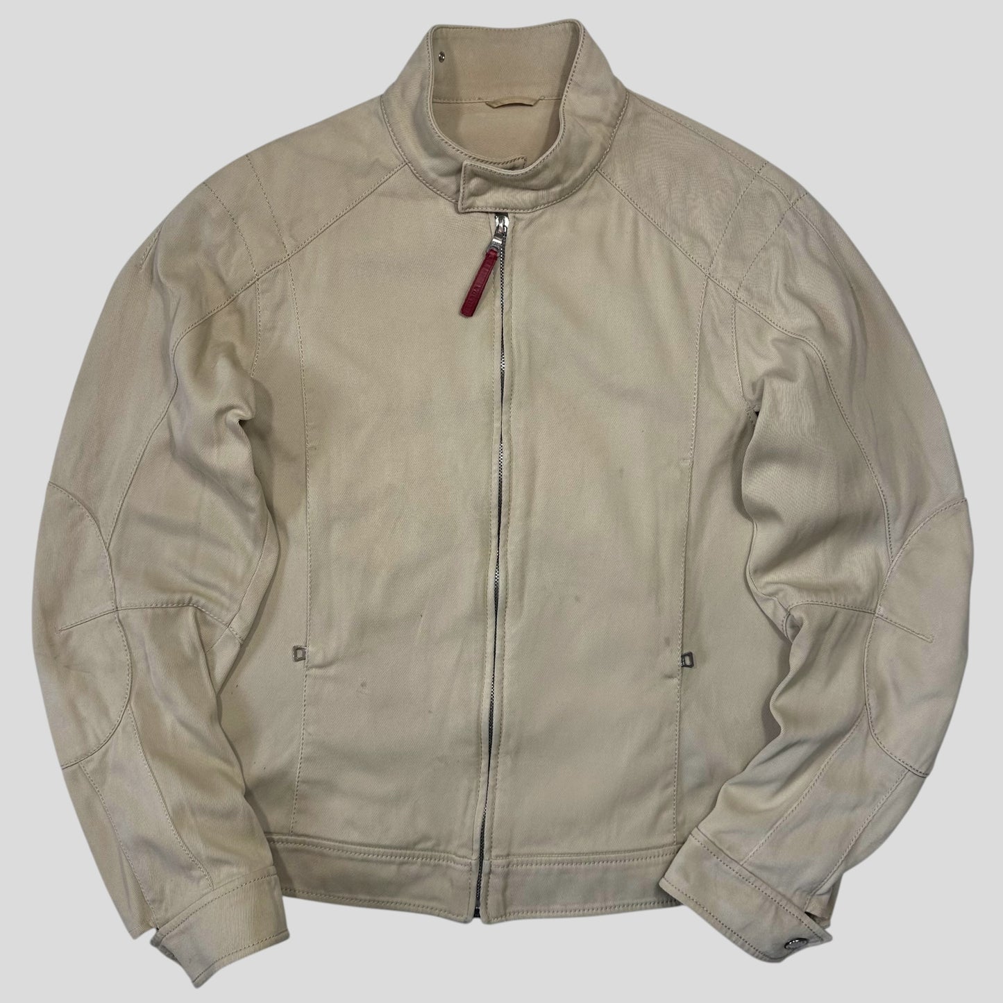 Prada Sport SS01 Articulated Cotton Reinforced Moto Jacket - M/L