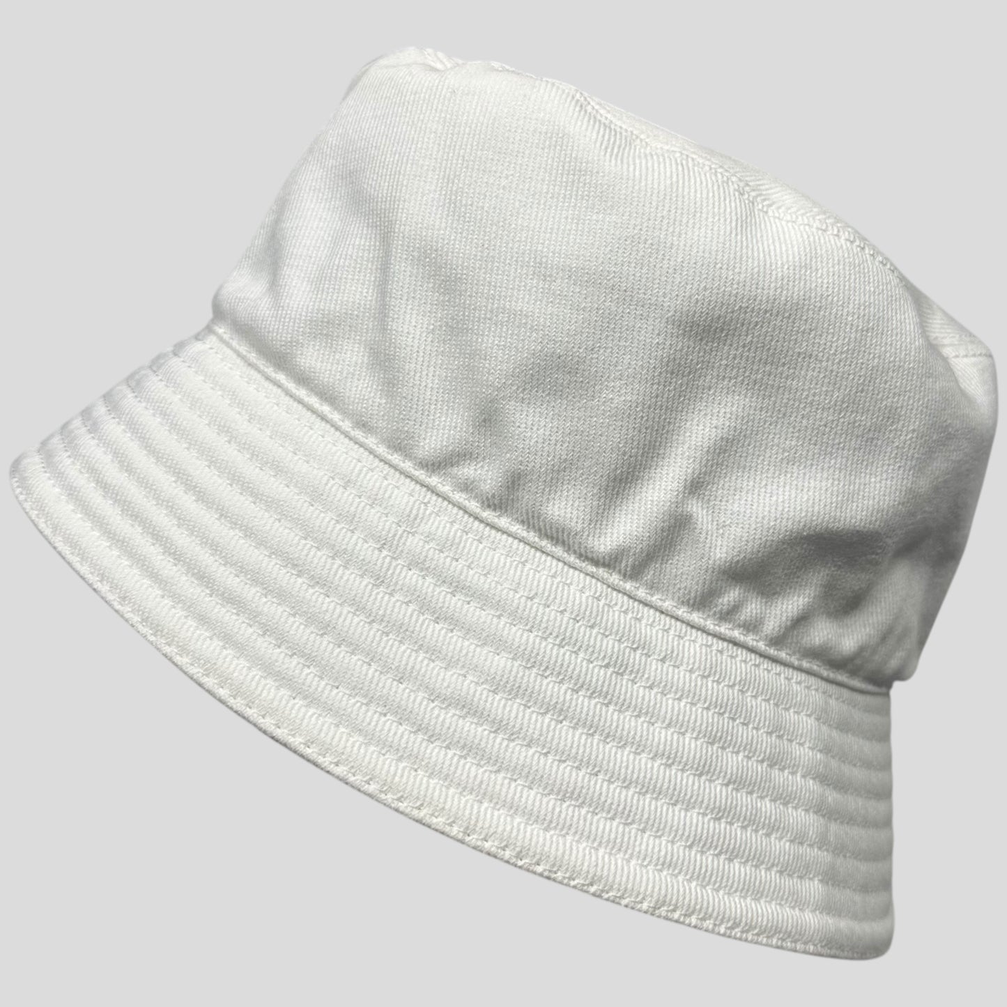 Prada 2022 Embroidered Cotton Triangle Logo Bucket Hat - L