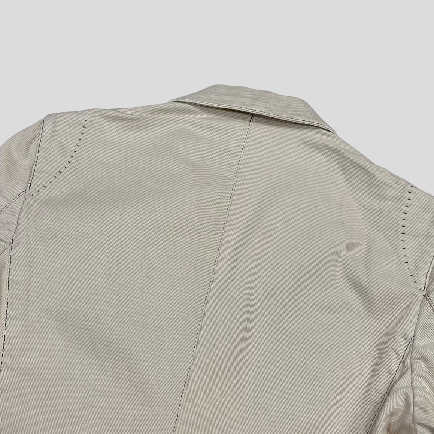 Miu Miu 00’s Contrast Stitch Cotton Cowboy Blazer Jacket - IT50