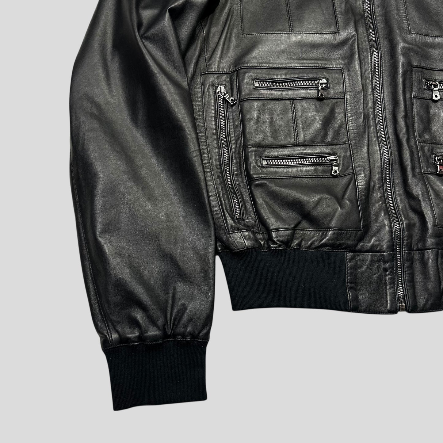 Dolce & Gabbana 00’s Multipocket Lambs Leather Cargo Bomber Jacket - IT56 (XL)
