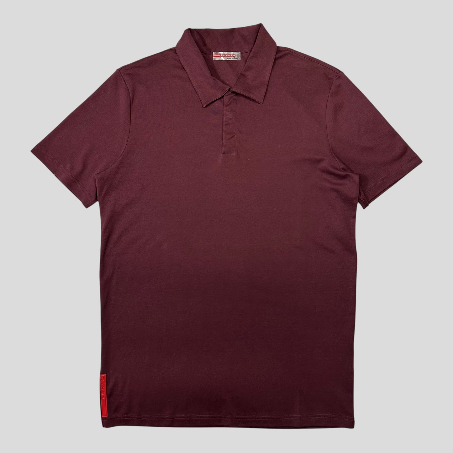 Prada Sport 00’s Burgundy Soft Cotton Nylon Detailed Shirt - M