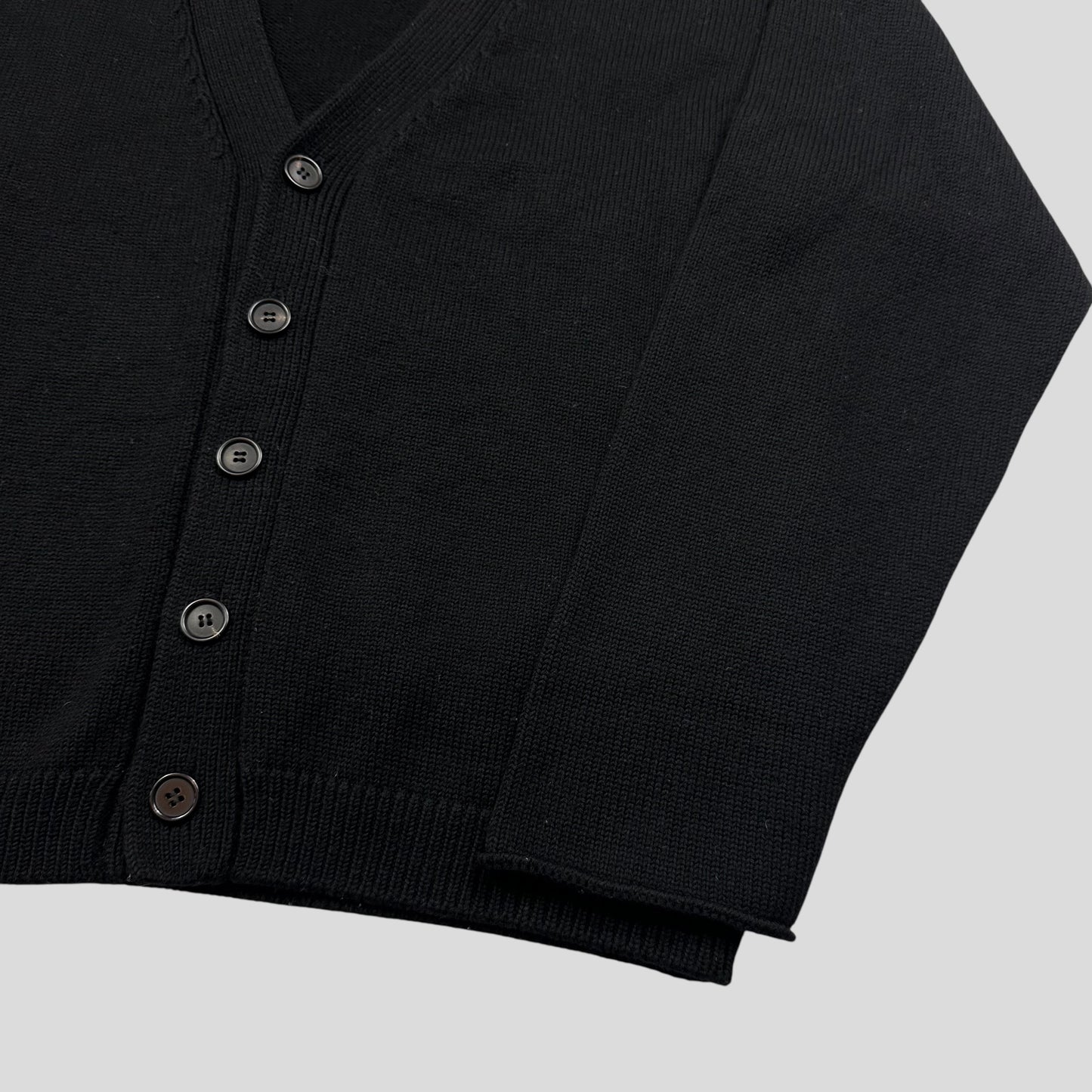 Prada 2021 Triangle Logo Heavyweight Boxy Wool Cardigan - M