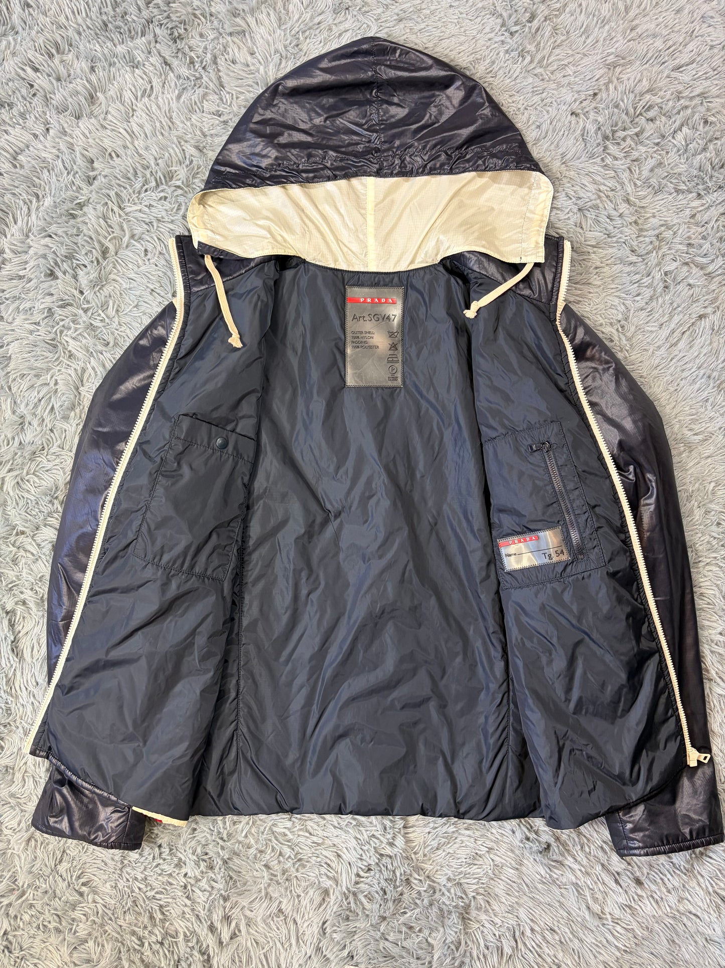 Prada Sport 2008 Astro Panelled Nylon Padded Biker Jacket - L