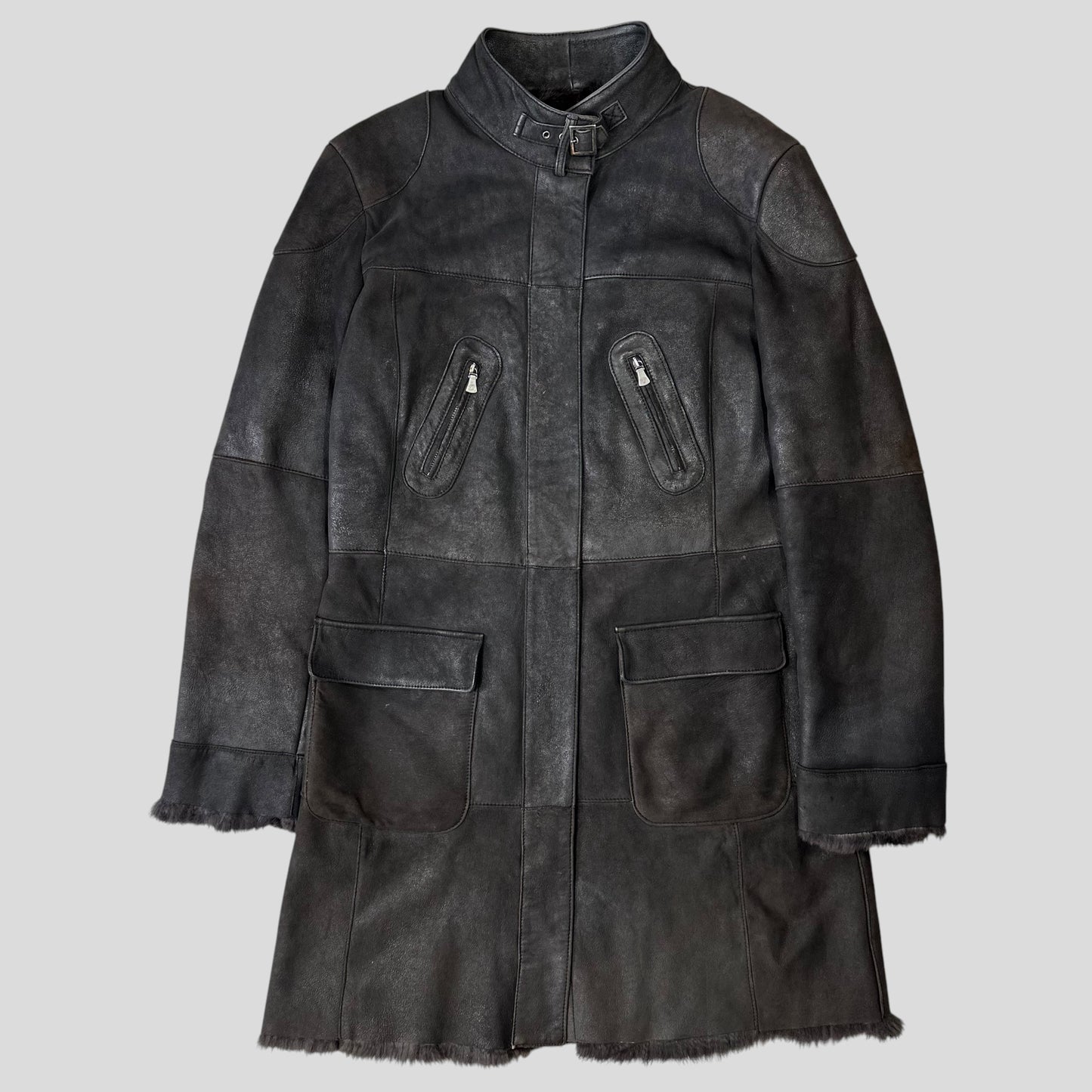 Versace VJC 90’s Leather Fur Sheepskin Afghan Coat - M