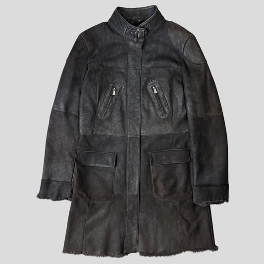 Versace VJC 90’s Leather Fur Sheepskin Afghan Coat - M
