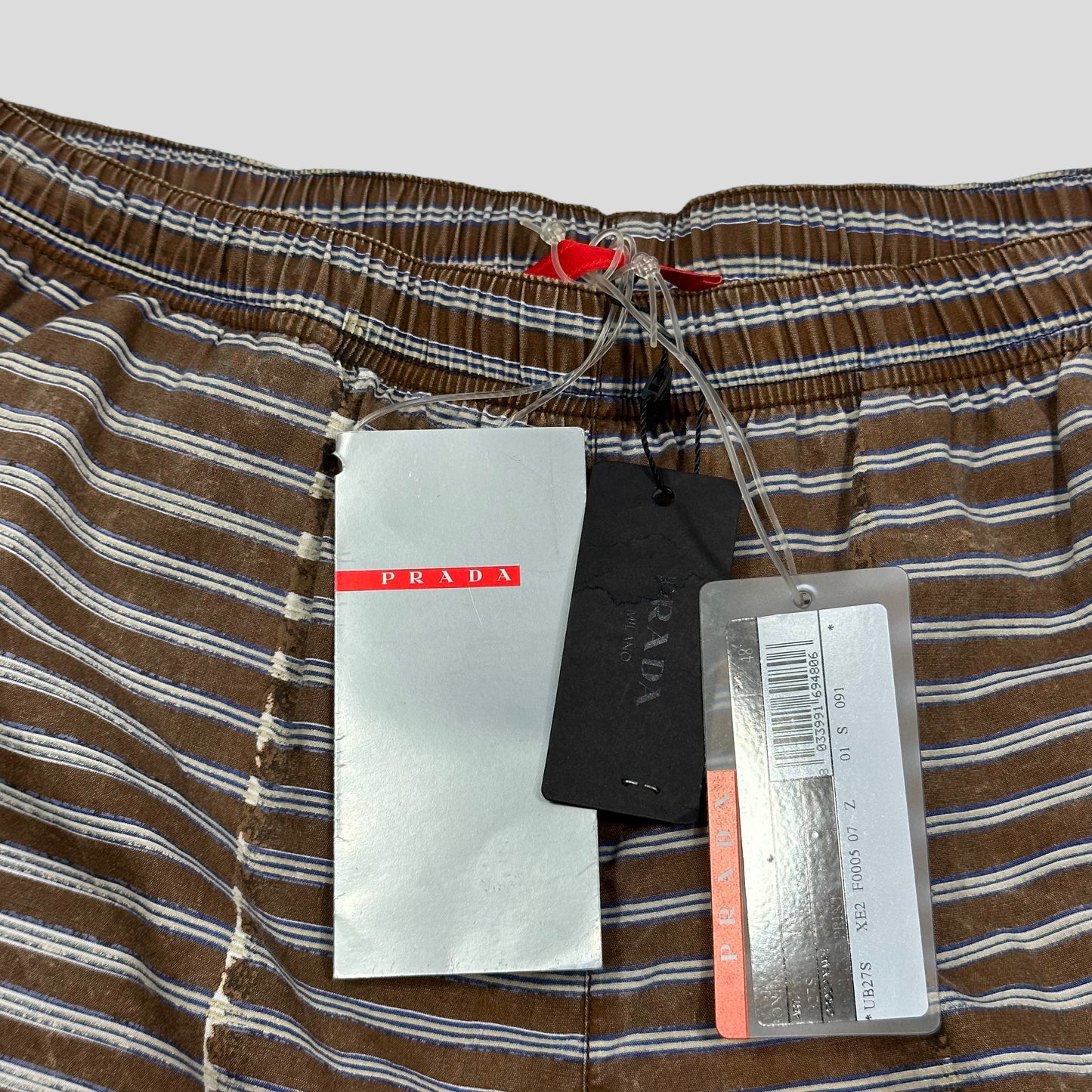 Prada Sport SS07 Acid Treatment Striped Shorts DSWT - IT48