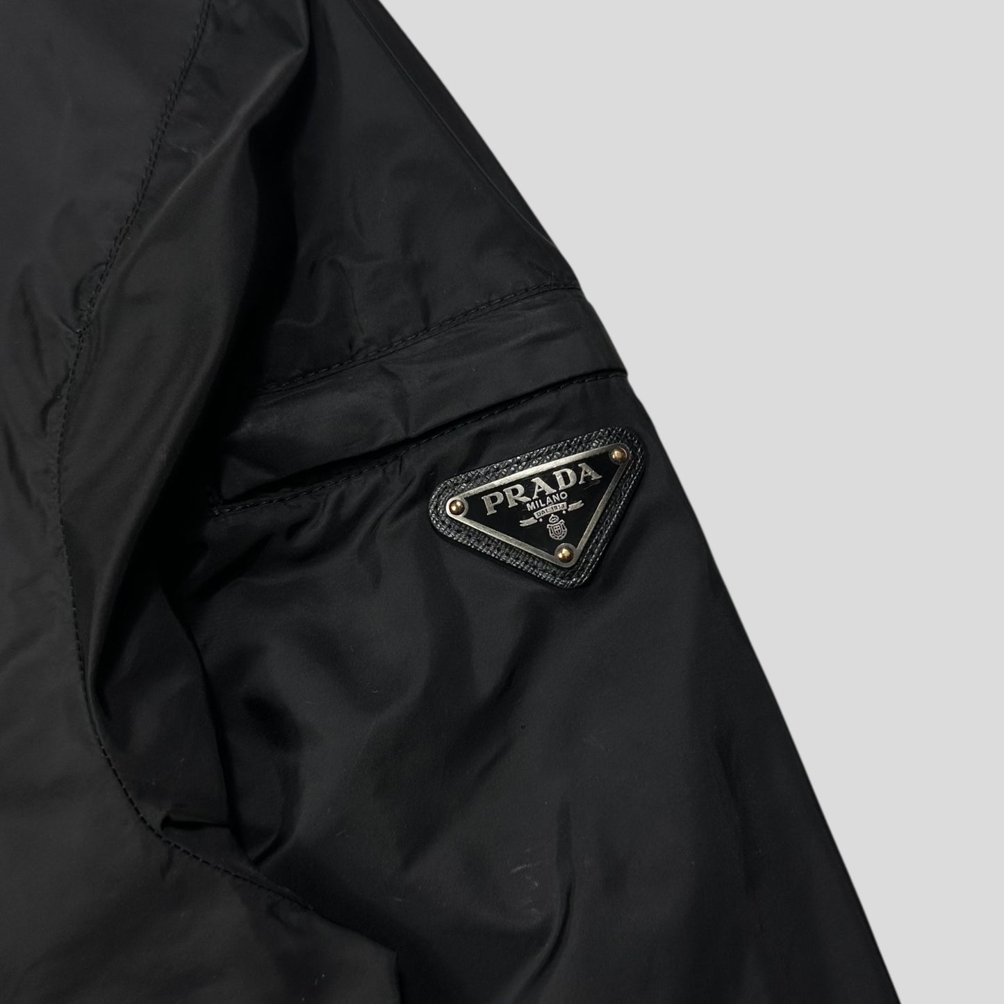 Prada Milano 2017 Triangle Plaque Logo Nylon Windbreaker Jacket - IT50