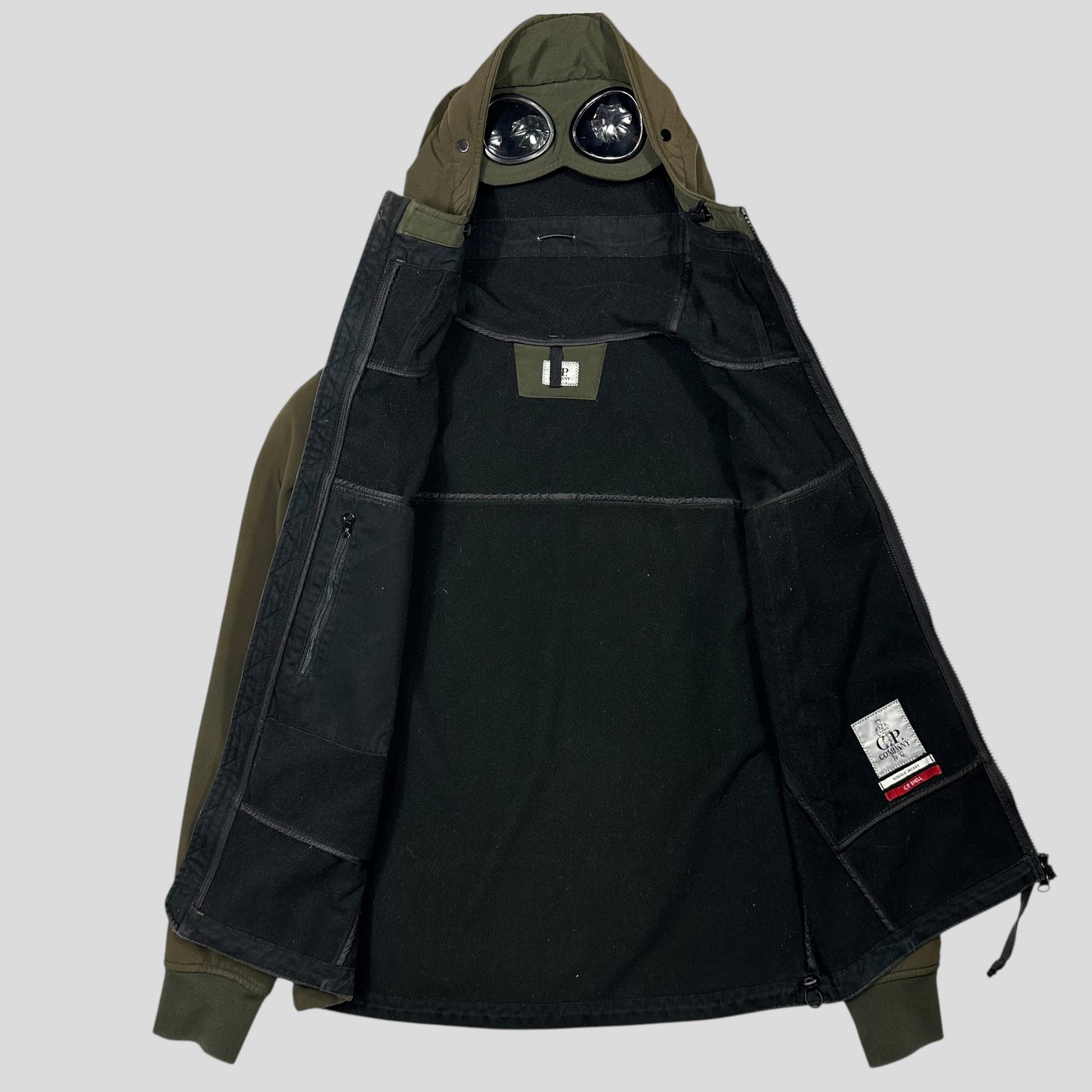 CP Company Khaki Soft Shell Goggle Jacket - S/M