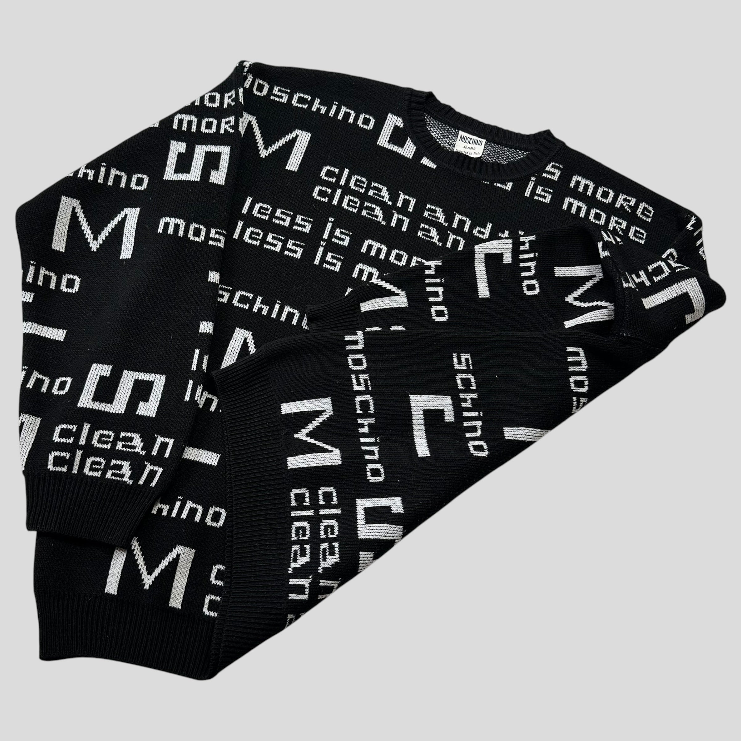 Moschino Jeans 1999 Less Is More Knitted Sweater - M/L – Warmwaves