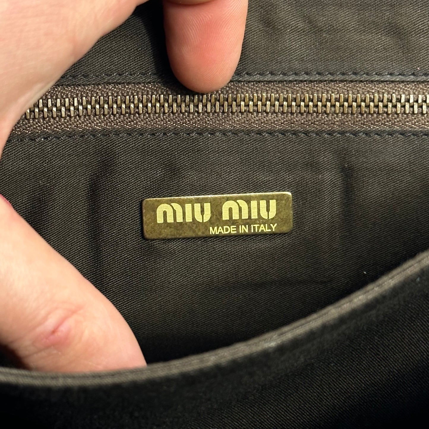 Miu Miu 00’s Suede Baguette Shoulder Bag