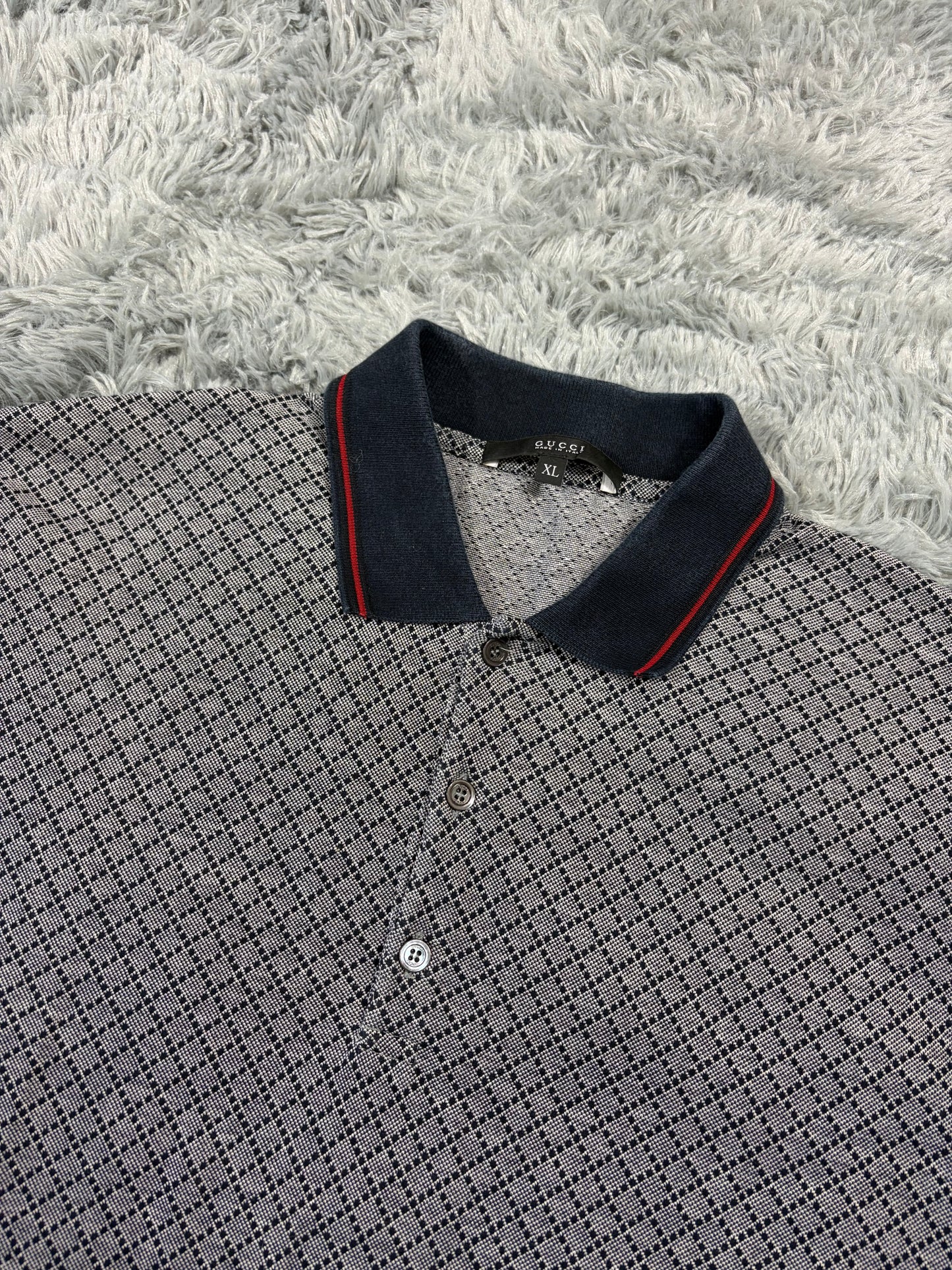 Gucci 2011 Cross Monogram Web Stripe Polo Shirt - L