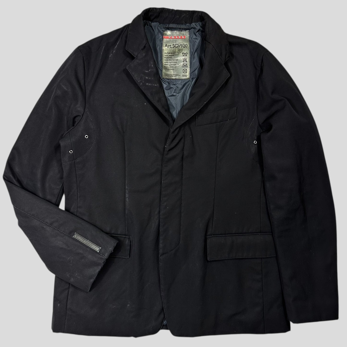 Prada Sport 2007 Wool + Leather Modular Padded Blazer Jacket - IT54 (L)