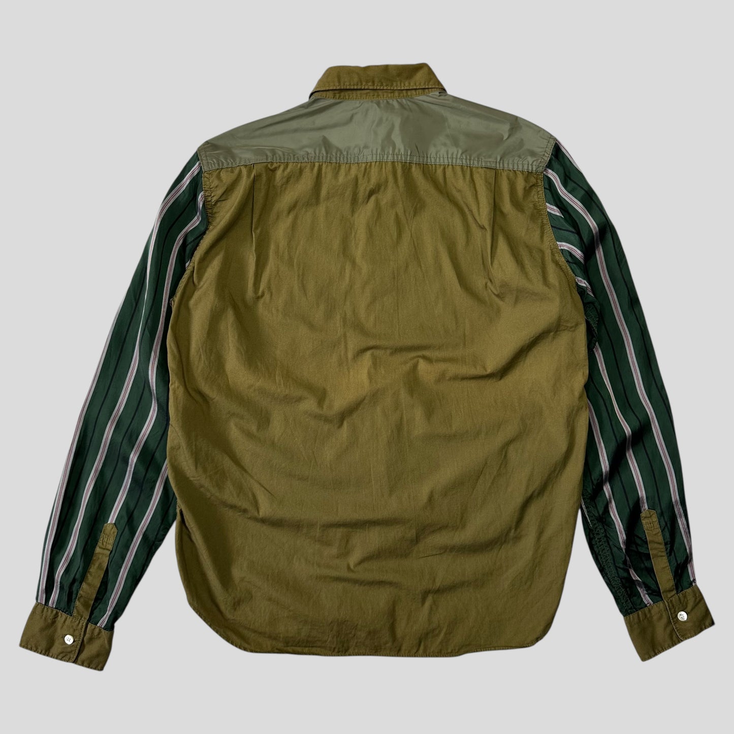 Comme Des Garçons Homme 2009 Rayon Sleeved Panelled Shirt - M