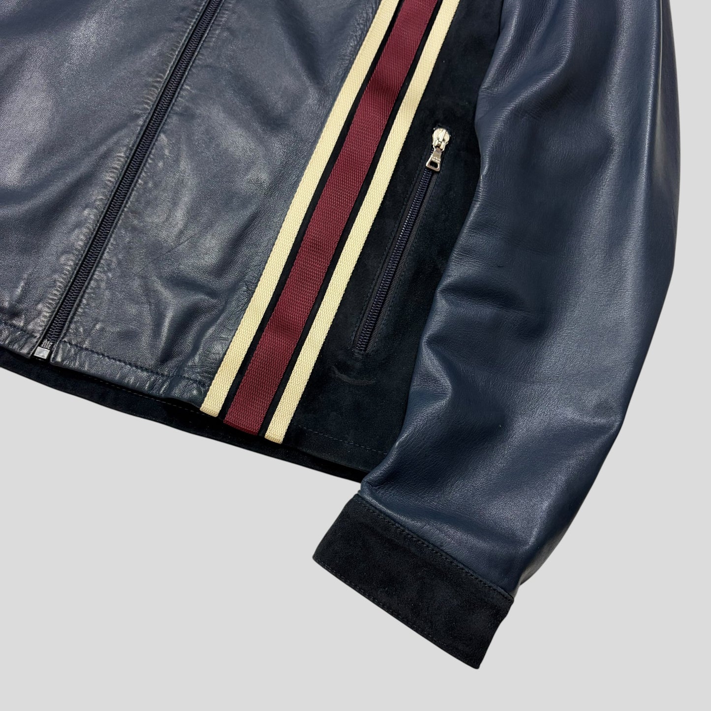 Prada Milano SS00 Runway Leather Racer Moto Jacket - S
