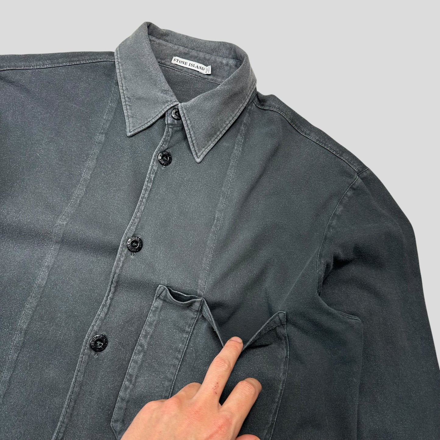 Stone Island 1999 Heavy Cotton Spellout Carpenter Shirt - M (L)