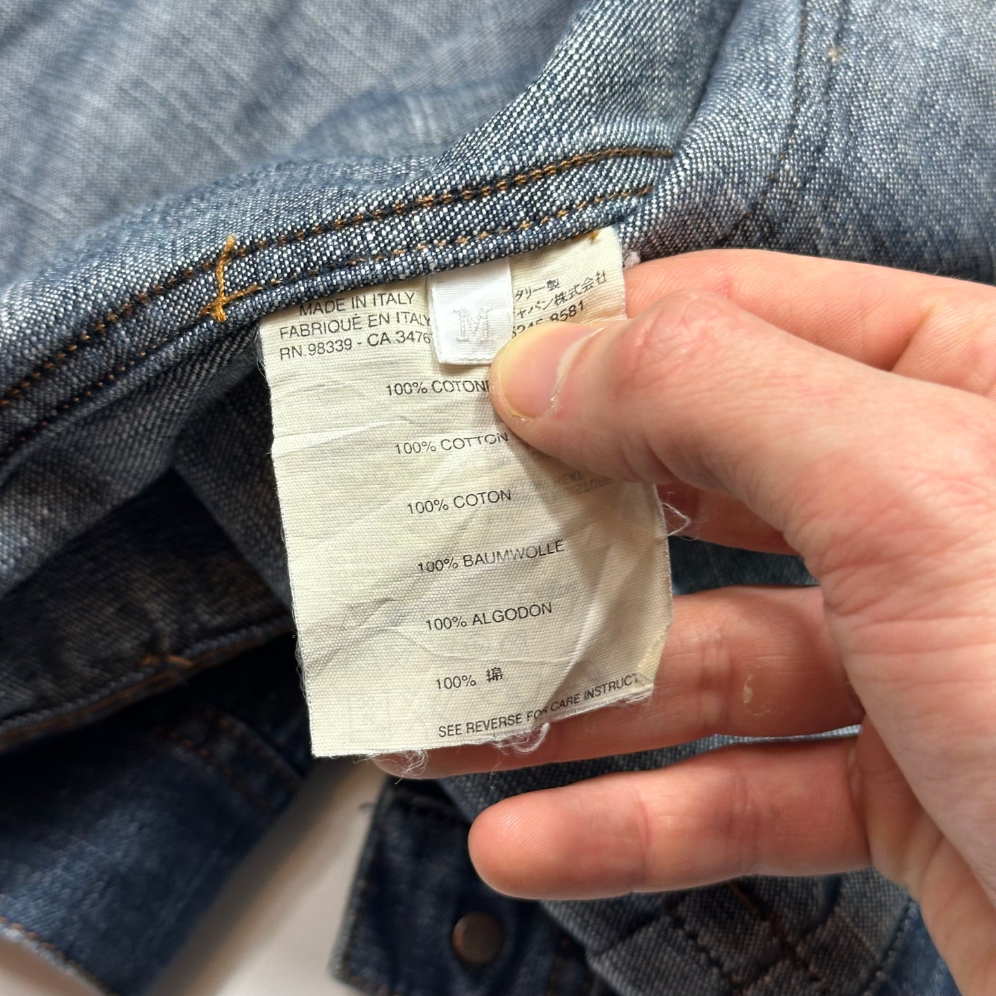 Miu Miu 2001 Runway Denim Fiammoto Pleated Work Jacket - S/M